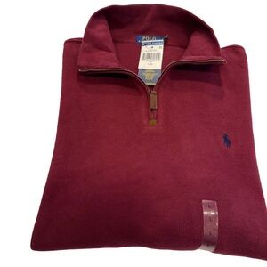 Ralph Lauren Men’s 1/2 Zip Pullover Sweater Cranberry Sz L. NWT
